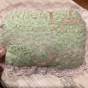 Embroidered Quilting Pillow